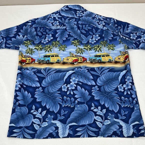 Vintage Aloha Republic Hawaiian Shirt Mens Extra Large Button Up Woody Surfboard - Picture 5 of 8